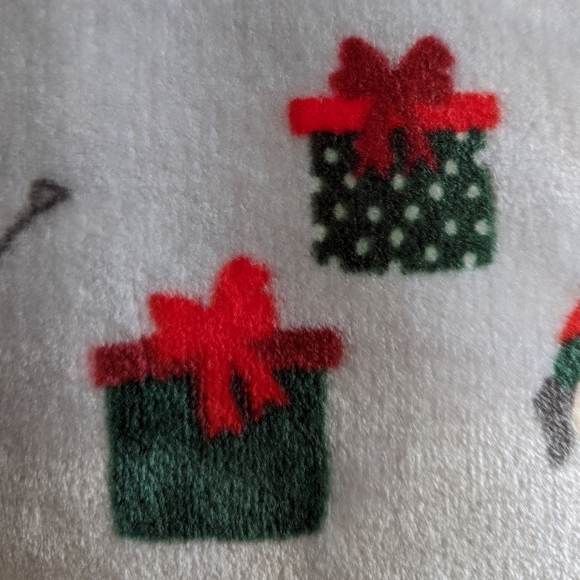 Boston Terrier Christmas Black White Dog Breed Plush Throw 50"x 70" Silver NWT - Picture 8 of 12